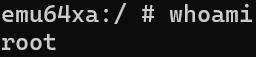 Whoami command showing root access
