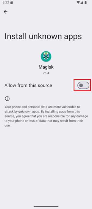 Allow installation from this source