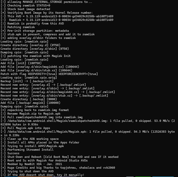 Completing Magisk installation
